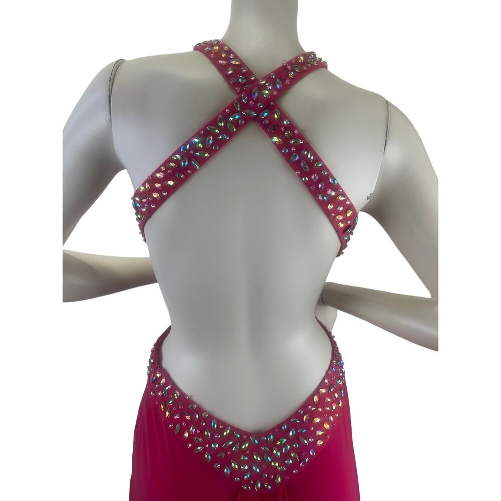 Elegant Pink Halter Dress - Picture 6 of 16